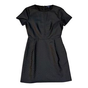 Madewell Brocade Black Metallic Short Sleeve Wool Blend Dress Size 4